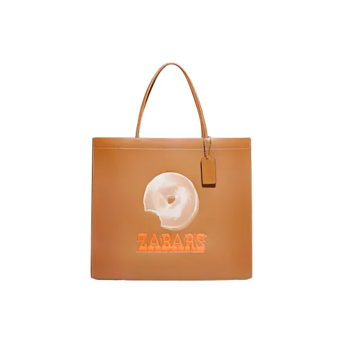 COACH Cashin Текстиль Кожа Сумка-тоут Большая Женская Апельсин