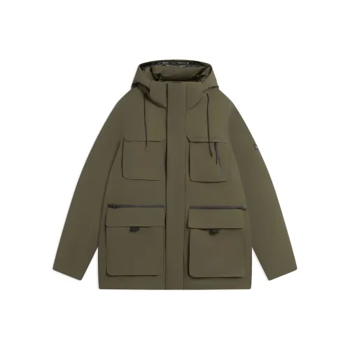 Подкладка Training Series пуховик зимний мужской темно-оливковый зеленый