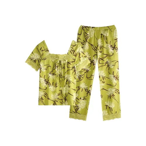 Xuan Liang Pajama Комплект Женский Лаймово-Зеленый