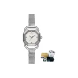 Сетчатая сумка серебристо-белого цвета