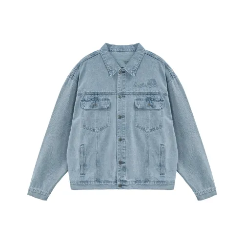 LUJIAMEN x XILU LIANMINGKUAN Деним Куртка Унисекс Светлый Синий
