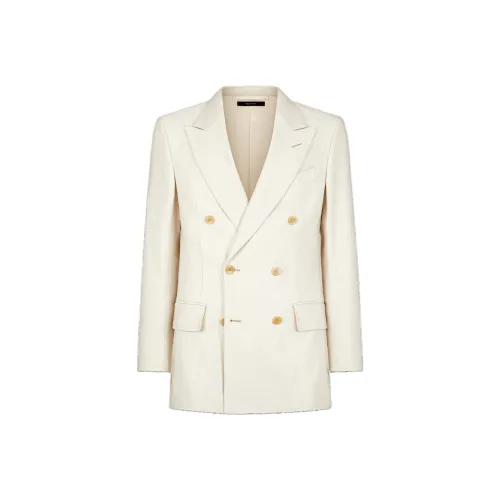 TOM FORD SS24 Бизнес-костюм Пальто Мужской Айвори