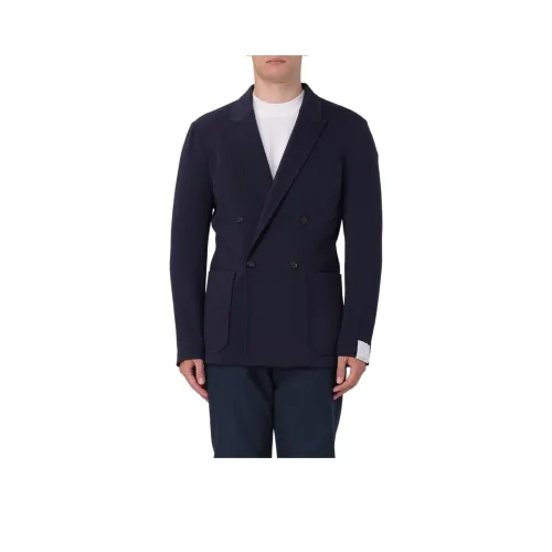 PAOLO PECORA MILANO Бизнес-костюм Пальто Мужской Морской Синий