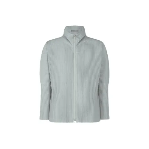 Homme Plissé Issey Miyake SS25 Куртки и Пальто Мужской Серый Синий