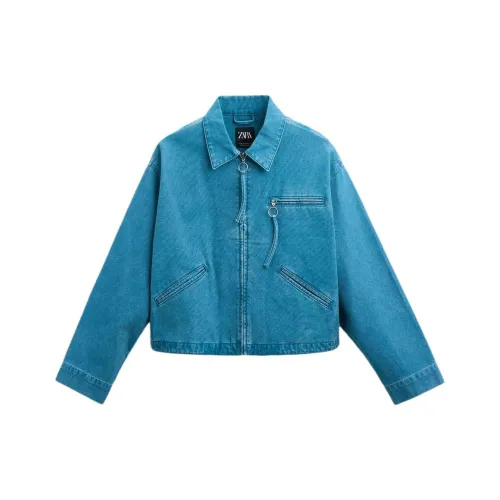 ZARA Blue Men's Denim Jackets ZARA Синий Мужские Джинсовые Куртки