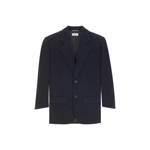 SAINT LAURENT Бизнес-костюм пальто мужской глубокий морской синий