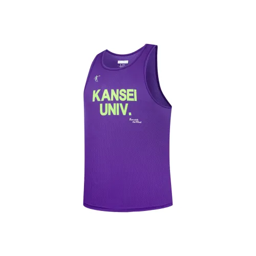 QIAODAN Strong Air Blowing Бег Майка Мужская Императорский пурпурный Черный