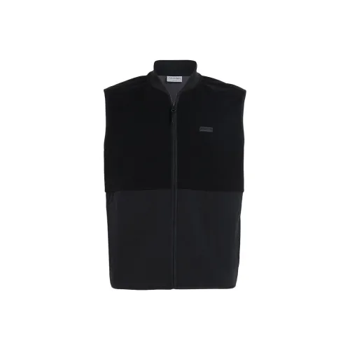 CK Calvin Klein Бондед Флис Заплатчатый Жилет Мужской Черный