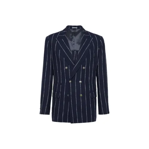 BRUNELLO CUCINELLI Темно-синий Синий Мужской Деловой костюм