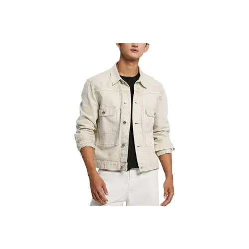 CK Calvin Klein Simple Collection Denim Jacket Unisex Beige