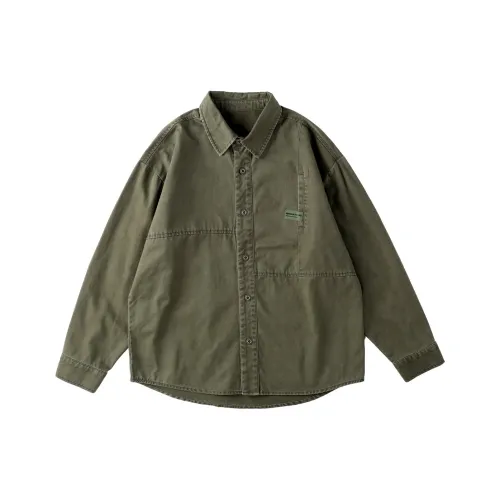 GELANLU Зеленая унисекс рубашка