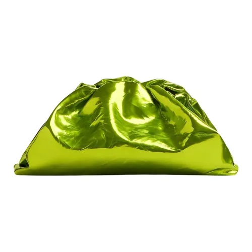 Bottega Veneta Телячья кожа Одно плечо Через плечо Клатч Женские Chlorophyll Серебряный