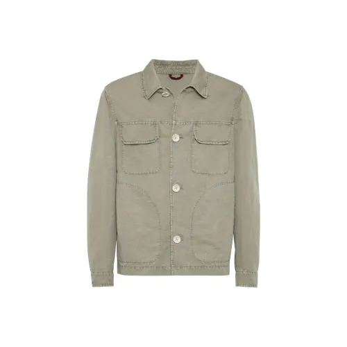 BRUNELLO CUCINELLI SS24 Куртки и Пальто Мужской Шалфейный Зеленый