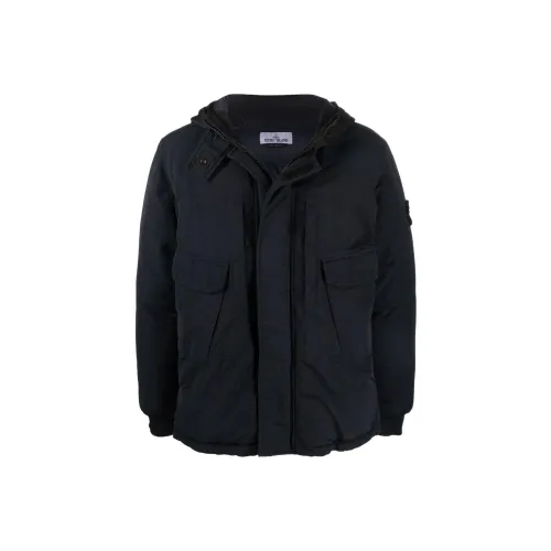 STONE ISLAND Черный Мужской Пуховик