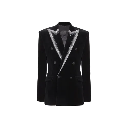 BALMAIN FW24 Бизнес-костюм Пальто Мужской Черный