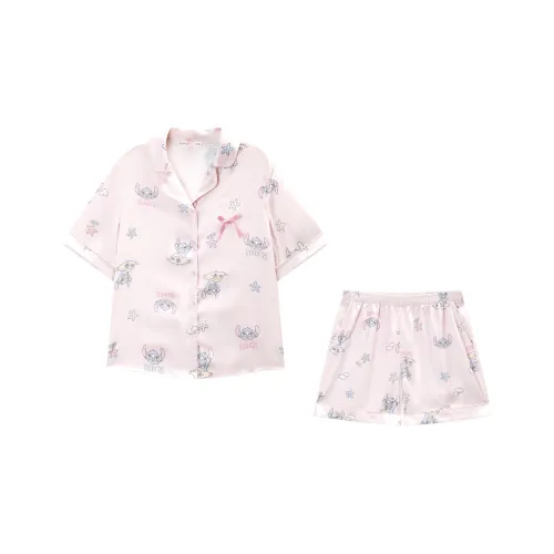 GUKOO Пижамный комплект женский светло-серый розовый