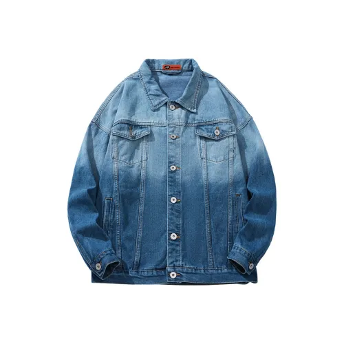 Деним Куртка Унисекс Небесно-синий и Белый Облака Сцена