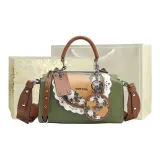 Крестообразная текстура, зеленый цвет (позолоченная коробка)