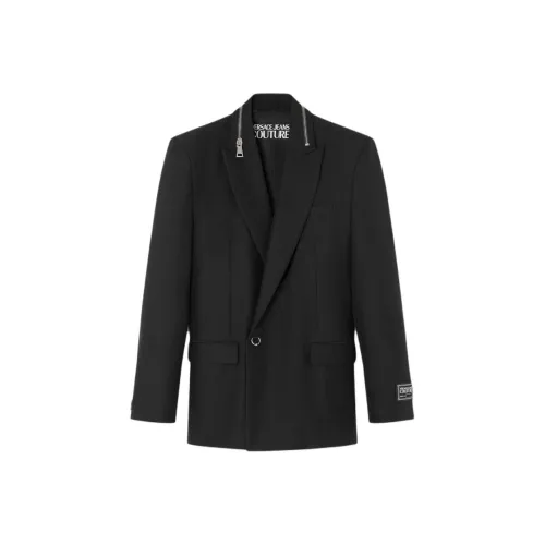 VERSACE JEANS COUTURE SS24 Бизнес Костюм Пальто Мужской Черный