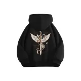 Черный (Y Ангел Saint Sword Логотип на груди_y Большой Ангел Saint Sword Логотип на спине)