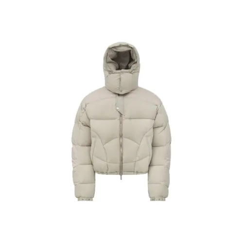 HELIOT EMIL FW21 Однотонный С капюшоном Пуховик Унисекс Бежевый
