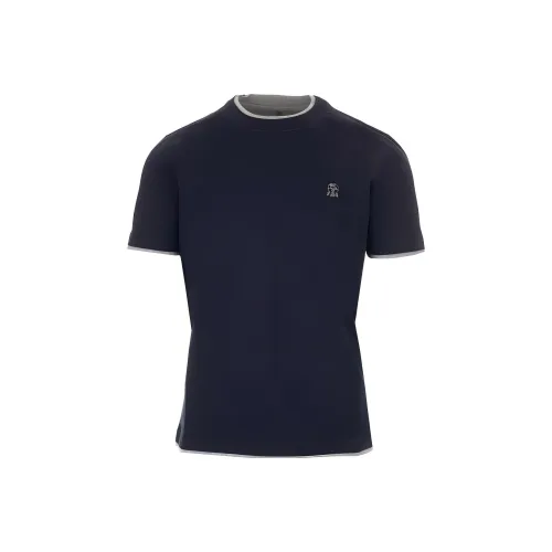 BRUNELLO CUCINELLI Синий Мужской T-Рубашки