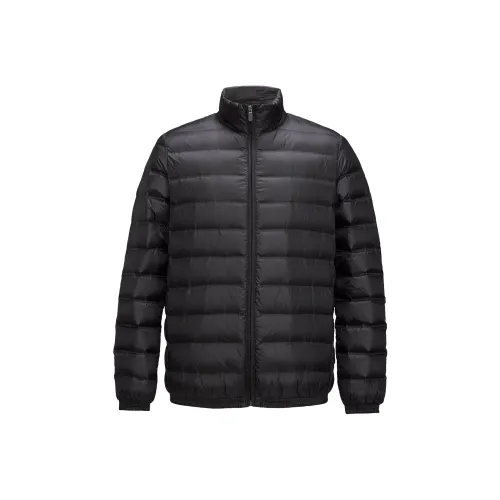 CAT Однотонный Воротник-стойка Тонкий Короткий Пуховик Унисекс