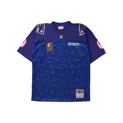 A BATHING APE Bape X Mitchell Ness Co Branded T-Shirt Unisex Blue