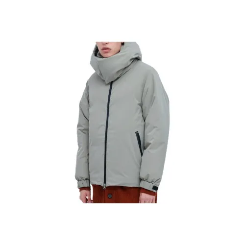 UNITED TOKYO FW21 Однотонный С капюшоном Пуховик Унисекс Серый