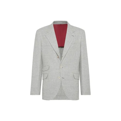 BRUNELLO CUCINELLI FW24 Бизнес-костюм Пальто Мужское Серое