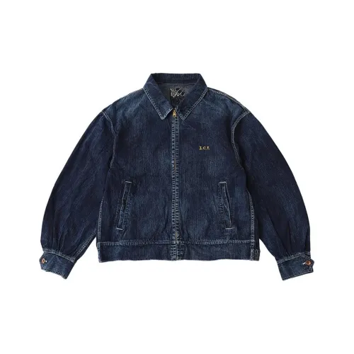 Visvim SS24 Indigo Blue Camping Trailer Series Монохромные Унисекс Джинсовые Куртки