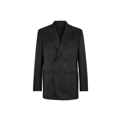 FENDI FW24 Бизнес-костюм Пальто Мужской Черный