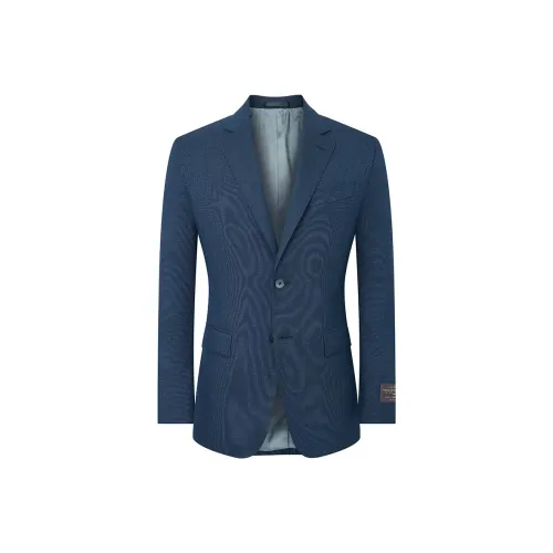 SAINT ANGELO Бизнес-костюм Мужской Синий Зеленый Планка с плоской подошвой