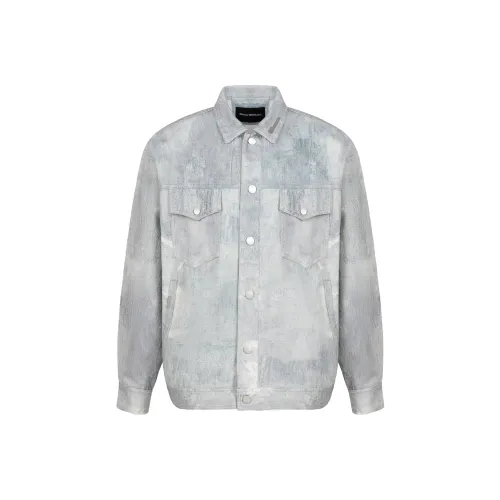 Bing Denim Jacket Unisex Light Silver Gray Бинг Деним Куртка Унисекс Легкий Серебряный Серый