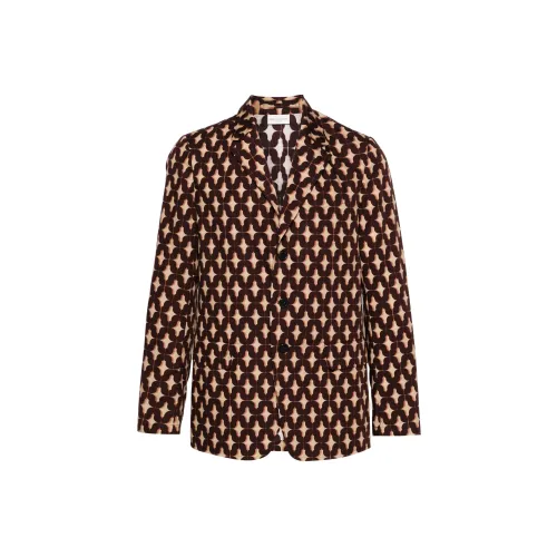 DRIES VAN NOTEN SS24 Бизнес Костюм Пальто Мужской Каштановый Коричневый