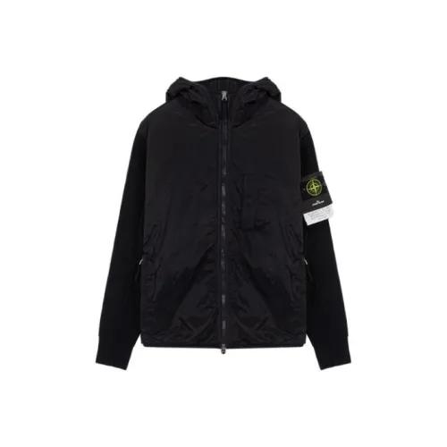 STONE ISLAND Хлопковый пуховик Зимний Мужской Черный