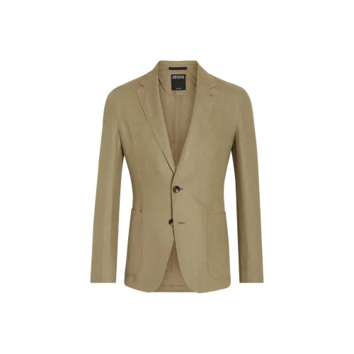 Ermenegildo Zegna Оливково-зеленый Мужской Деловой костюм