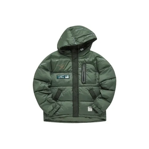 FILA MIHARA YASUHIRO Collaboration Collection Земля Оливково-зеленый Мужской Пуховые куртки