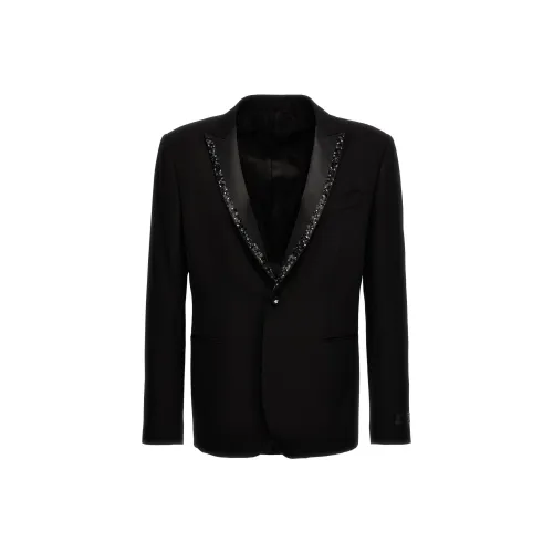 VERSACE Бизнес костюм пальто мужской черный