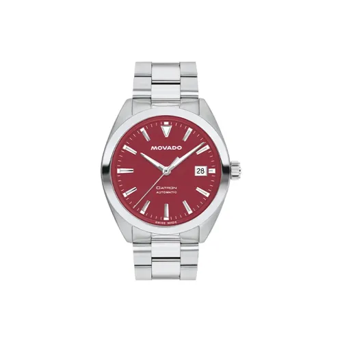 MOVADO Westworld Collection Механические Мужские Часы Часы Красный Циферблат Часы Нержавеющая Сталь Ремешок