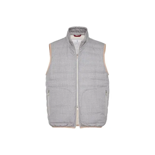 BRUNELLO CUCINELLI Серый Мужской Жилеты