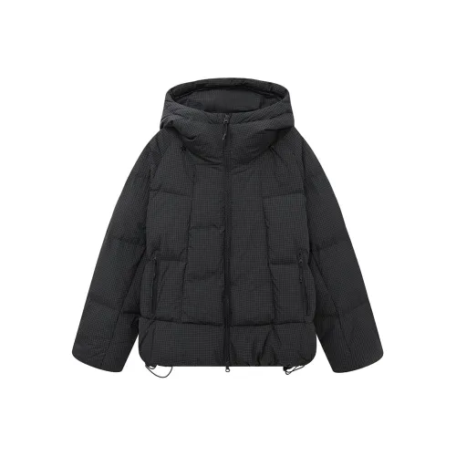 NANS STUDIO Пуховик Мужской Черный Белый Клетка