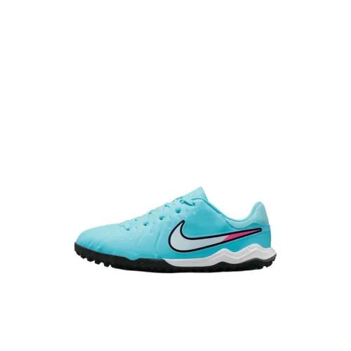 Nike Slip-resistant Shock Absorbers с устойчивостью к истиранию Низкие футбольные бутсы для детей Небесно-голубого цвета