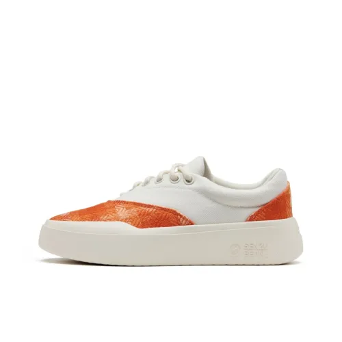 Senzubean Кроссовки для скейтбординга Low Top Оранжево-белый Унисекс