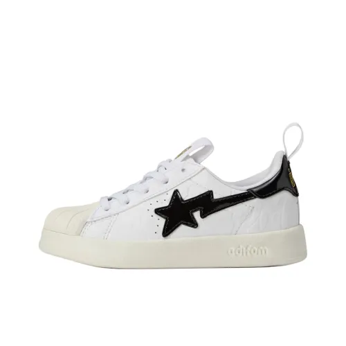 BAPE x Adidas Originals SUPERSTAR 360 Low Топ Детские Скейтбординги Белый Детский