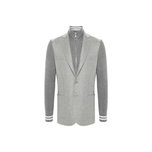 Eleventy FIRSTCLASS Made IN Italy FW24 Бизнес Костюм Пальто Мужской Средний Серый