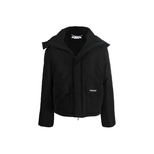 Off Белый SS22 Хлопковый пуховик Мужской Черный