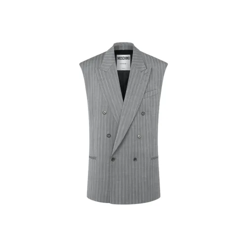 MOSCHINO OVERSIZED Елочка Шерсть Жилет Мужской Серый