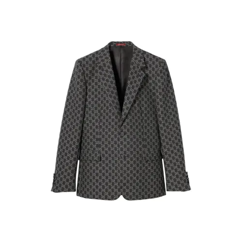 GUCCI FW24 Бизнес-костюм Пальто Мужское Серое