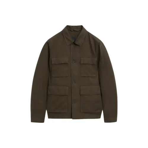 Massimo Dutti Куртки и Пальто Мужской Темно-Зеленый